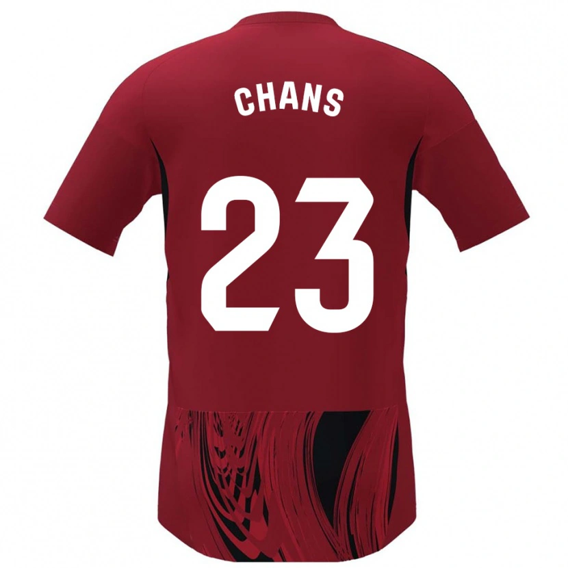 Danxen Niño Camiseta Ángel Chans #23 Rojo Negro 1ª Equipación 2025/26 La Camisa