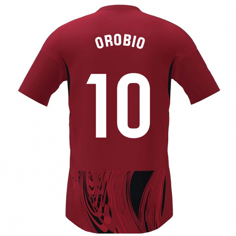 Danxen Niño Camiseta Ekhiotz Orobio #10 Rojo Negro 1ª Equipación 2025/26 La Camisa