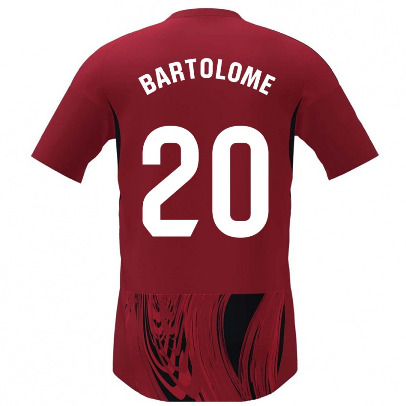 Danxen Niño Camiseta Diego Bartolomé #20 Rojo Negro 1ª Equipación 2025/26 La Camisa
