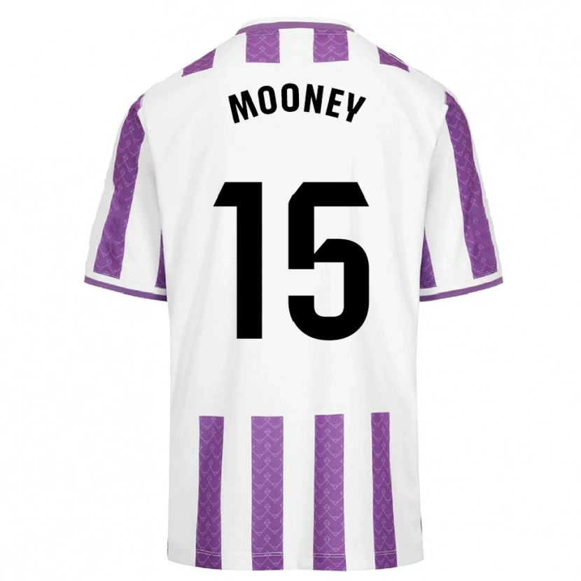Danxen Niño Camiseta Fionn Mooney #15 Morado Blanco 1ª Equipación 2025/26 La Camisa