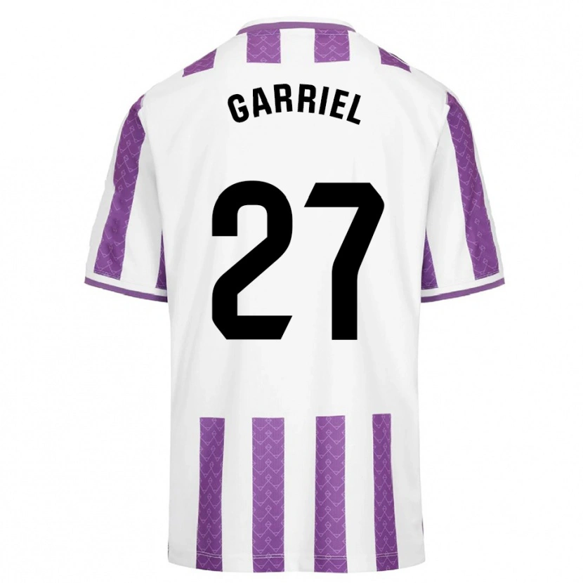 Danxen Niño Camiseta Iván Garriel #27 Morado Blanco 1ª Equipación 2025/26 La Camisa