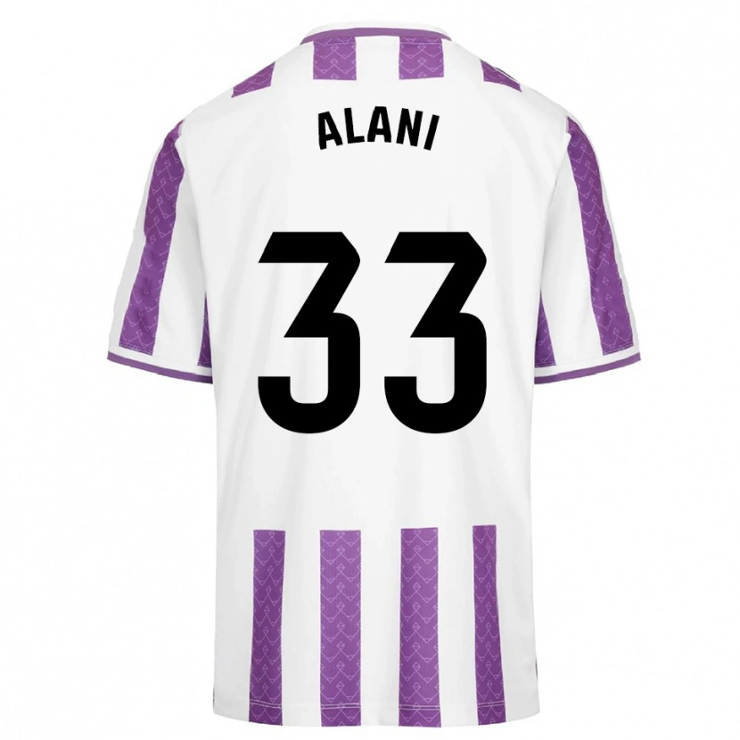Danxen Niño Camiseta Ibrahim Alani #33 Morado Blanco 1ª Equipación 2025/26 La Camisa