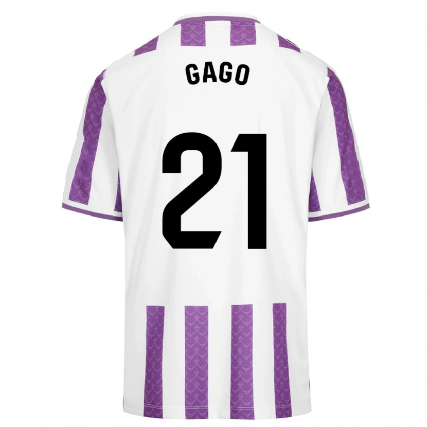 Danxen Niño Camiseta Lucía Gago Sánchez #21 Morado Blanco 1ª Equipación 2025/26 La Camisa