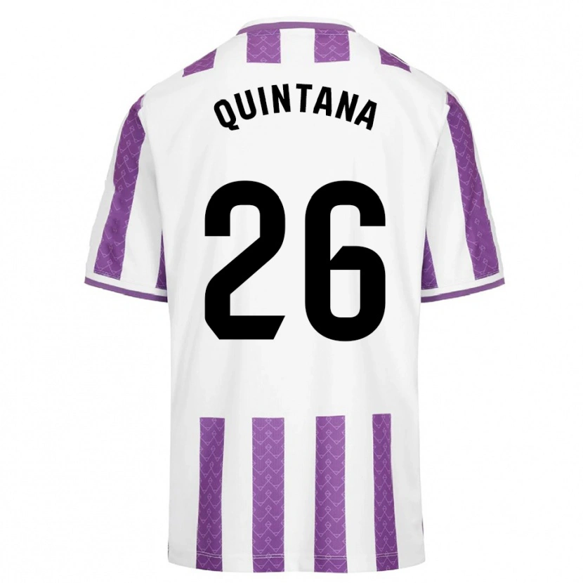 Danxen Niño Camiseta Alberto Quintana #26 Morado Blanco 1ª Equipación 2025/26 La Camisa