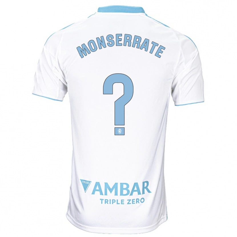 Danxen Niño Camiseta Jano Monserrate #0 Blanco Celeste 1ª Equipación 2025/26 La Camisa