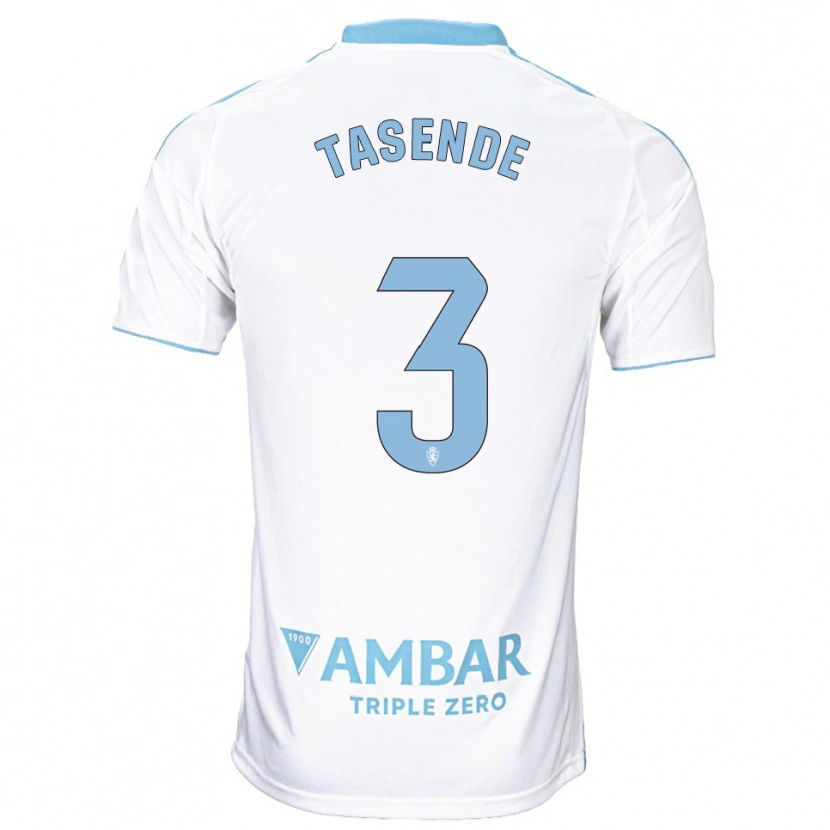 Danxen Niño Camiseta Dani Tasende #3 Blanco Celeste 1ª Equipación 2025/26 La Camisa