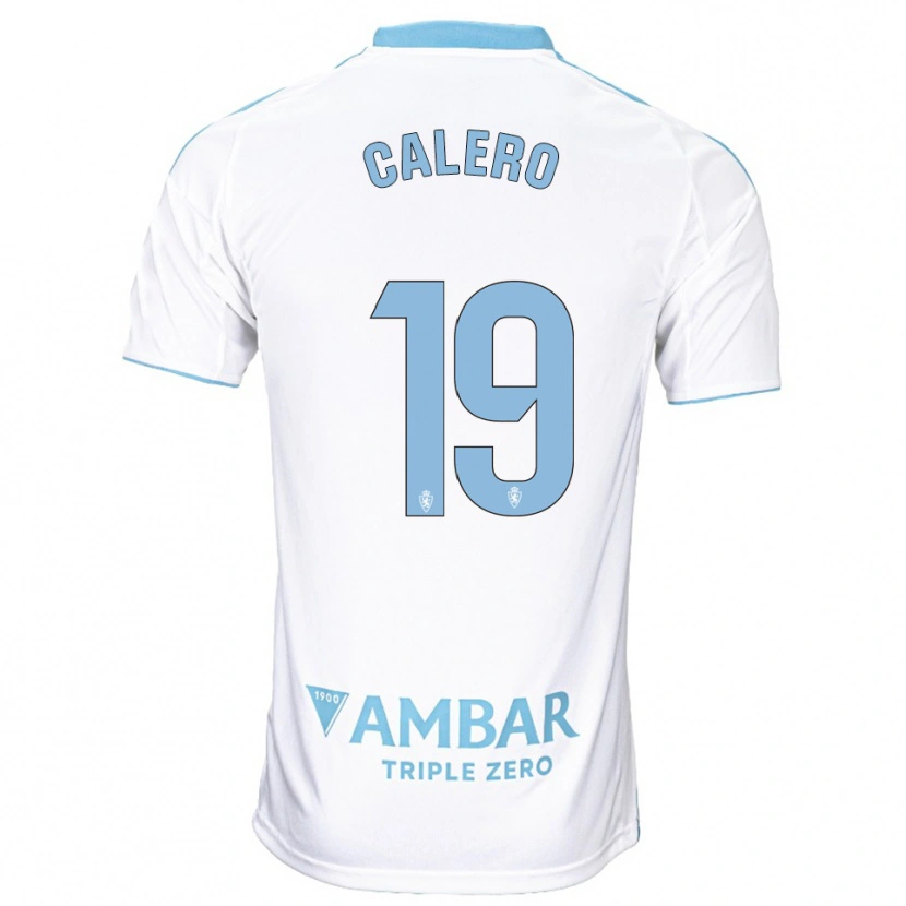Danxen Niño Camiseta Iván Calero #19 Blanco Celeste 1ª Equipación 2025/26 La Camisa