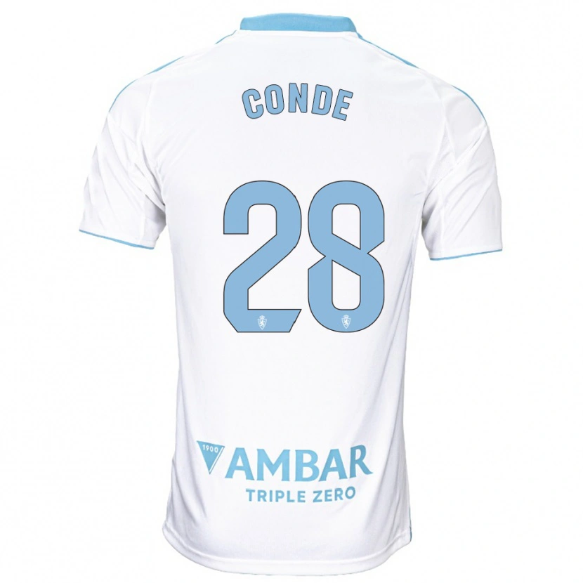 Danxen Niño Camiseta Miguel Conde #28 Blanco Celeste 1ª Equipación 2025/26 La Camisa