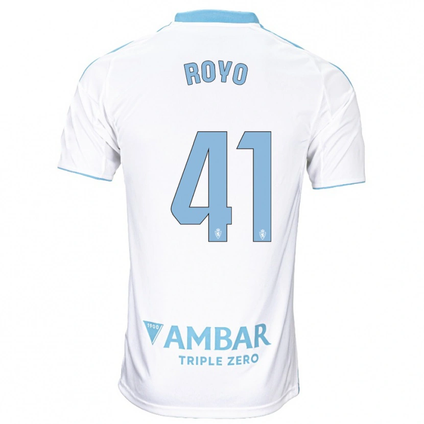 Danxen Niño Camiseta Eduardo Royo #41 Blanco Celeste 1ª Equipación 2025/26 La Camisa