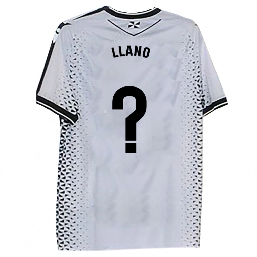 Danxen Niño Camiseta Guillermo Llano #0 Blanco Negro 1ª Equipación 2025/26 La Camisa