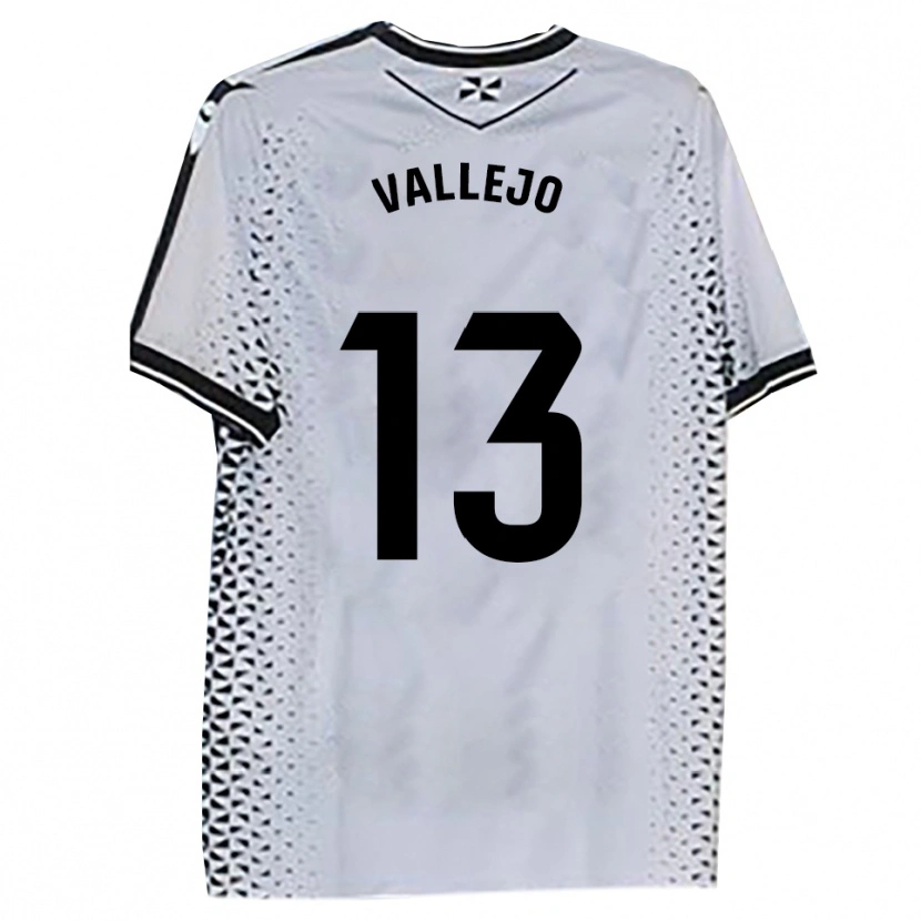Danxen Niño Camiseta Guillermo Vallejo #13 Blanco Negro 1ª Equipación 2025/26 La Camisa