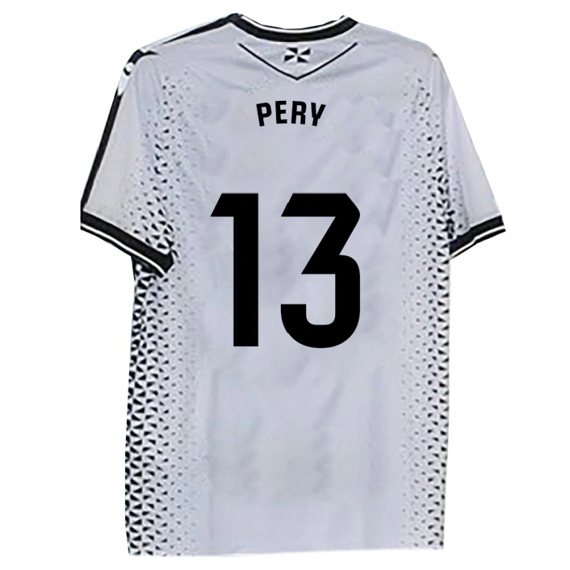 Danxen Niño Camiseta Pery #13 Blanco Negro 1ª Equipación 2025/26 La Camisa