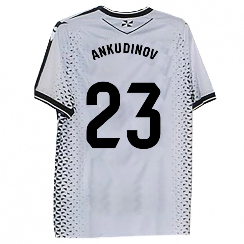 Danxen Niño Camiseta Danil Ankudinov #23 Blanco Negro 1ª Equipación 2025/26 La Camisa