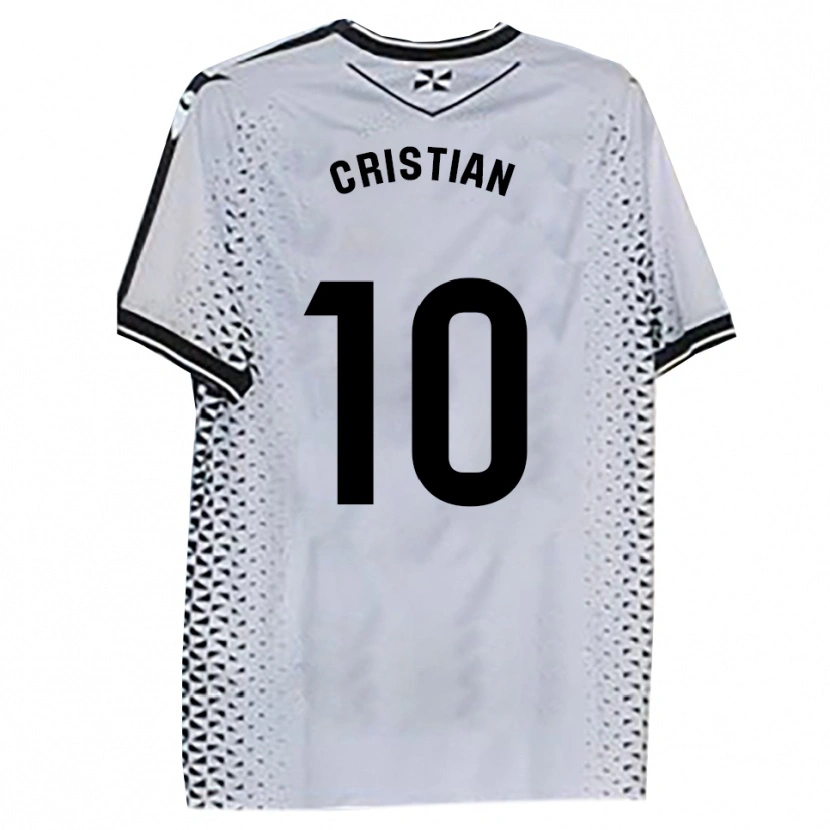 Danxen Niño Camiseta Cristian Rodríguez #10 Blanco Negro 1ª Equipación 2025/26 La Camisa