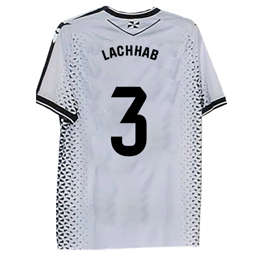 Danxen Niño Camiseta Youness Lachhab #3 Blanco Negro 1ª Equipación 2025/26 La Camisa