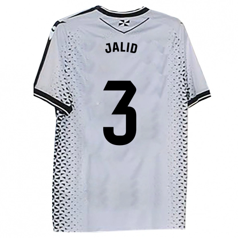Danxen Niño Camiseta Jalid #3 Blanco Negro 1ª Equipación 2025/26 La Camisa