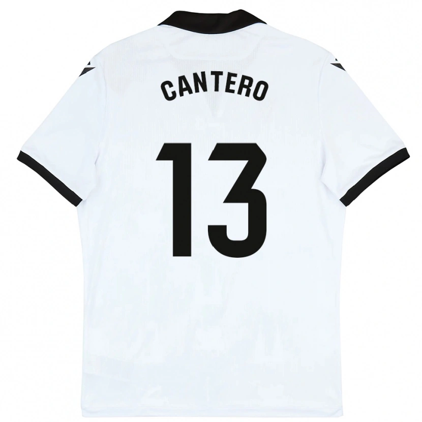 Danxen Niño Camiseta Ander Cantero #13 Blanco Negro 1ª Equipación 2025/26 La Camisa