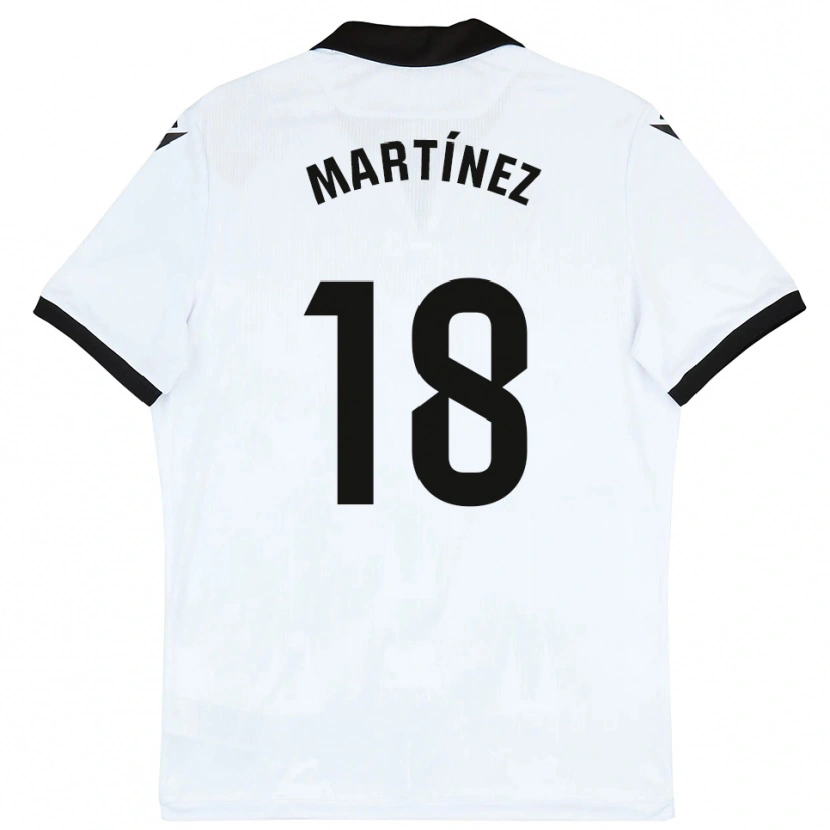 Danxen Niño Camiseta Brais Martínez #18 Blanco Negro 1ª Equipación 2025/26 La Camisa