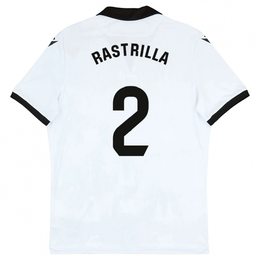 Danxen Niño Camiseta Hugo Rastrilla #2 Blanco Negro 1ª Equipación 2025/26 La Camisa