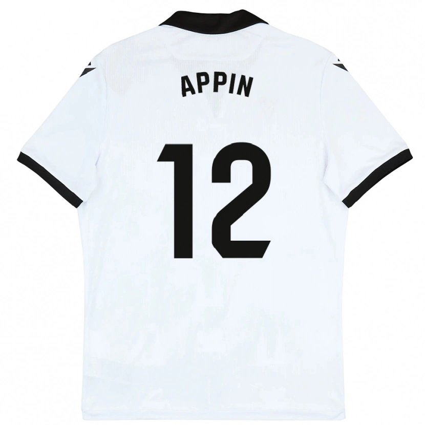 Danxen Niño Camiseta Kévin Appin #12 Blanco Negro 1ª Equipación 2025/26 La Camisa