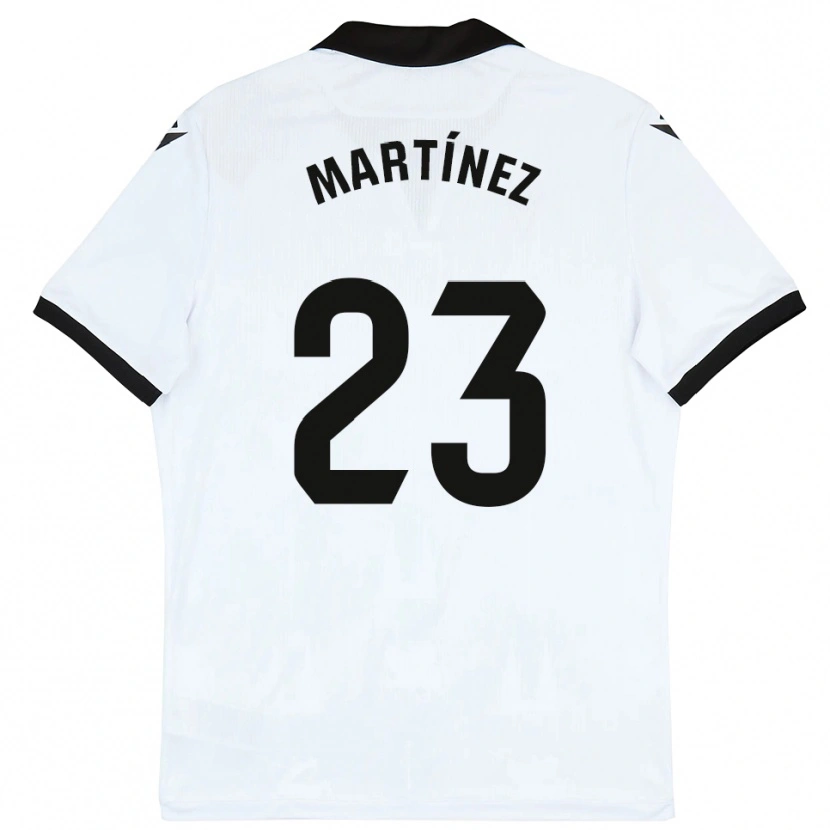 Danxen Niño Camiseta Jan Martínez #23 Blanco Negro 1ª Equipación 2025/26 La Camisa