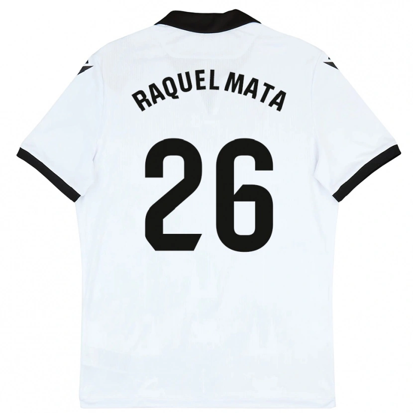 Danxen Niño Camiseta Raquel Mata #26 Blanco Negro 1ª Equipación 2025/26 La Camisa