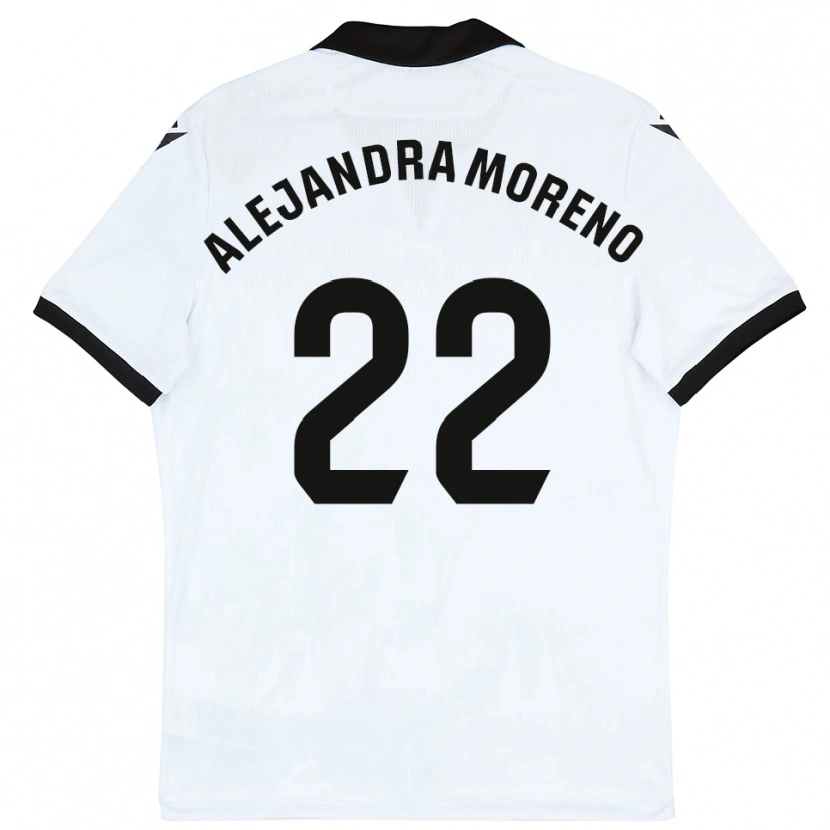 Danxen Niño Camiseta Alejandra Moreno #22 Blanco Negro 1ª Equipación 2025/26 La Camisa