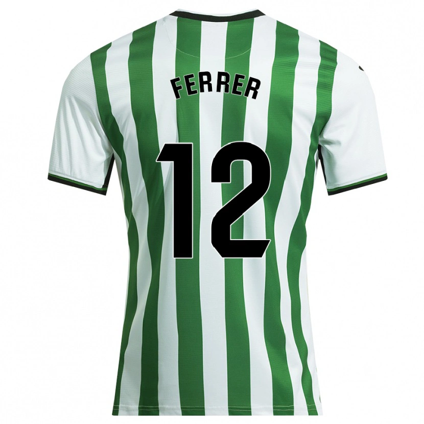 Danxen Niño Camiseta Dani Ferrer #12 Blanco Verde 1ª Equipación 2025/26 La Camisa
