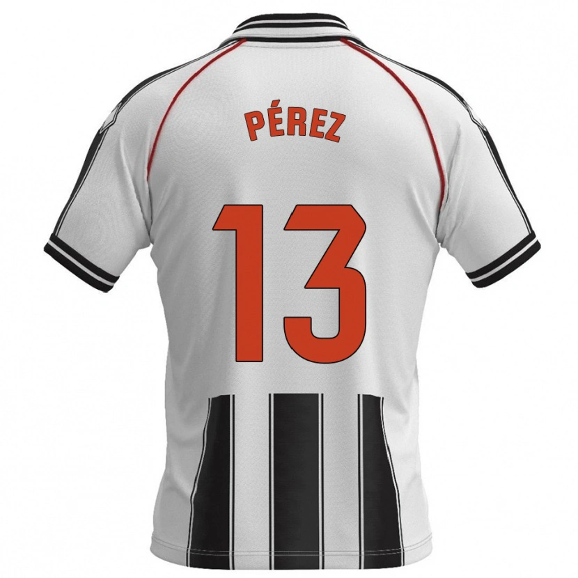 Danxen Niño Camiseta Axel Pérez #13 Blanco Negro 1ª Equipación 2025/26 La Camisa
