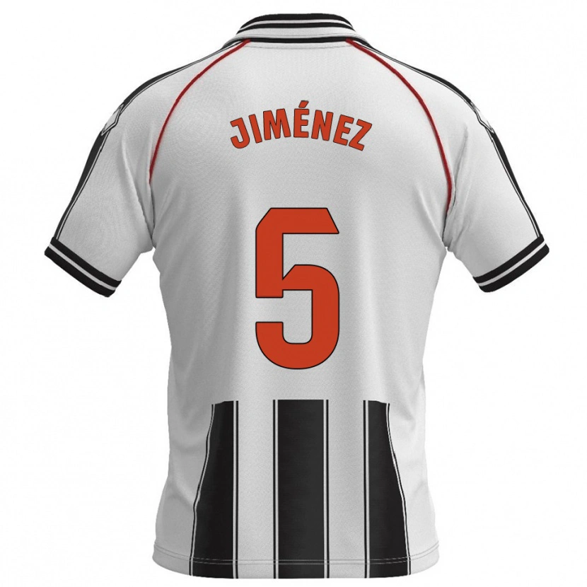 Danxen Niño Camiseta Alberto Jiménez #5 Blanco Negro 1ª Equipación 2025/26 La Camisa