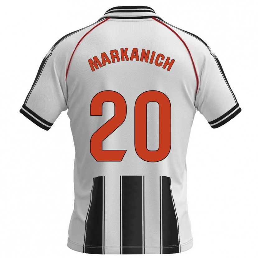 Danxen Niño Camiseta Nick Markanich #20 Blanco Negro 1ª Equipación 2025/26 La Camisa