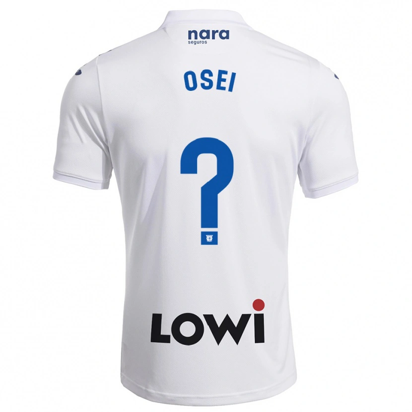 Danxen Niño Camiseta David Osei #0 Blanco Marino 1ª Equipación 2025/26 La Camisa