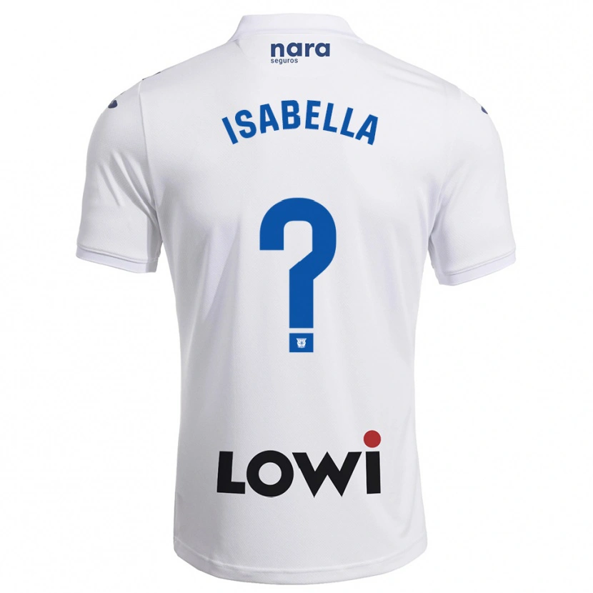 Danxen Niño Camiseta Isabella Mesa #0 Blanco Marino 1ª Equipación 2025/26 La Camisa