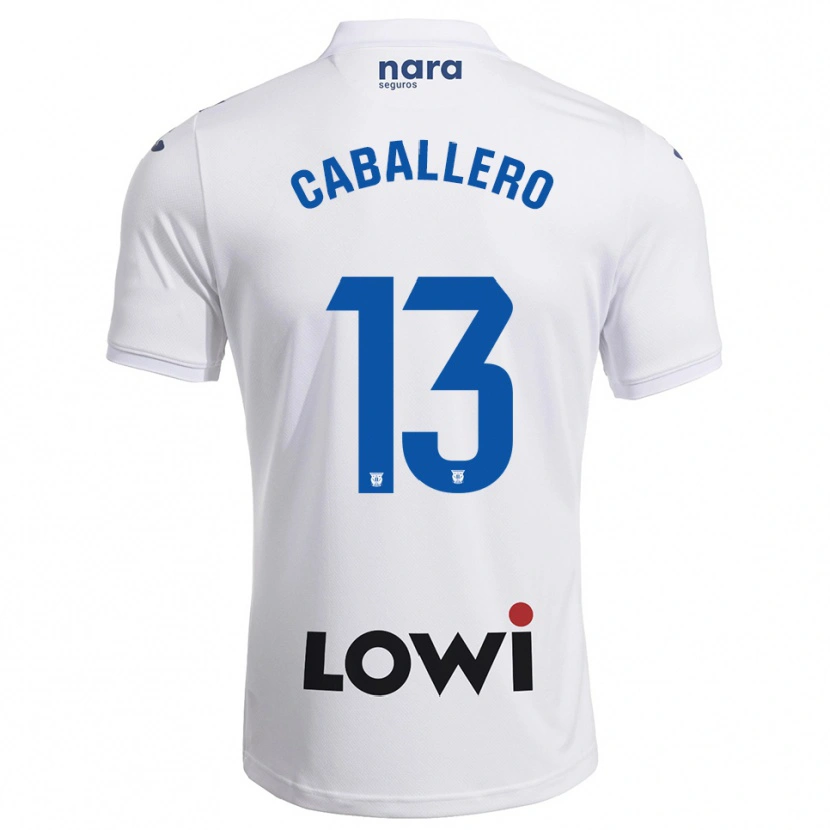 Danxen Niño Camiseta Hugo Caballero #13 Blanco Marino 1ª Equipación 2025/26 La Camisa