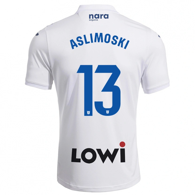 Danxen Niño Camiseta Tomme Aslimoski #13 Blanco Marino 1ª Equipación 2025/26 La Camisa