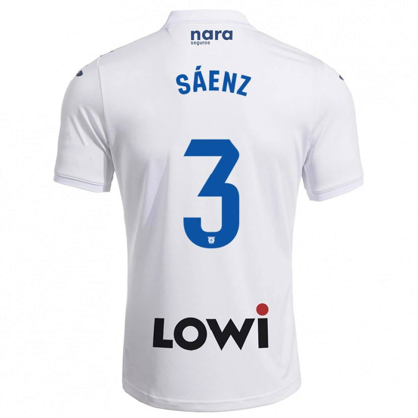 Danxen Niño Camiseta Jorge Sáenz #3 Blanco Marino 1ª Equipación 2025/26 La Camisa