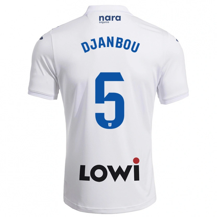 Danxen Niño Camiseta Sekou Djanbou #5 Blanco Marino 1ª Equipación 2025/26 La Camisa