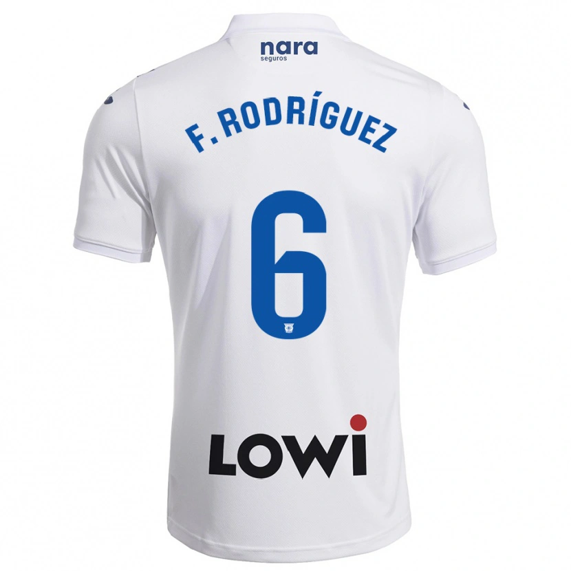 Danxen Niño Camiseta Fer Rodríguez #6 Blanco Marino 1ª Equipación 2025/26 La Camisa