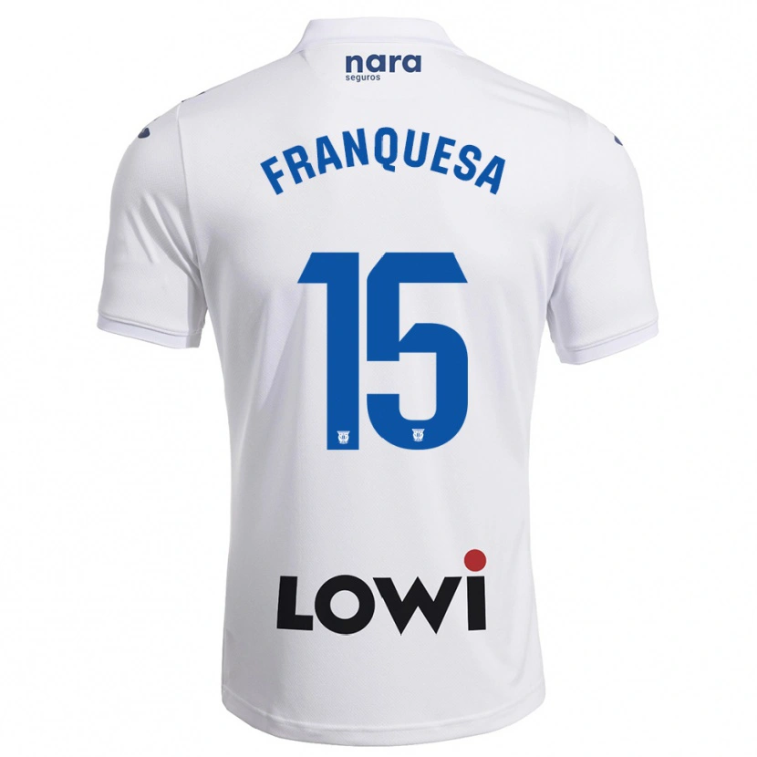 Danxen Niño Camiseta Enric Franquesa #15 Blanco Marino 1ª Equipación 2025/26 La Camisa