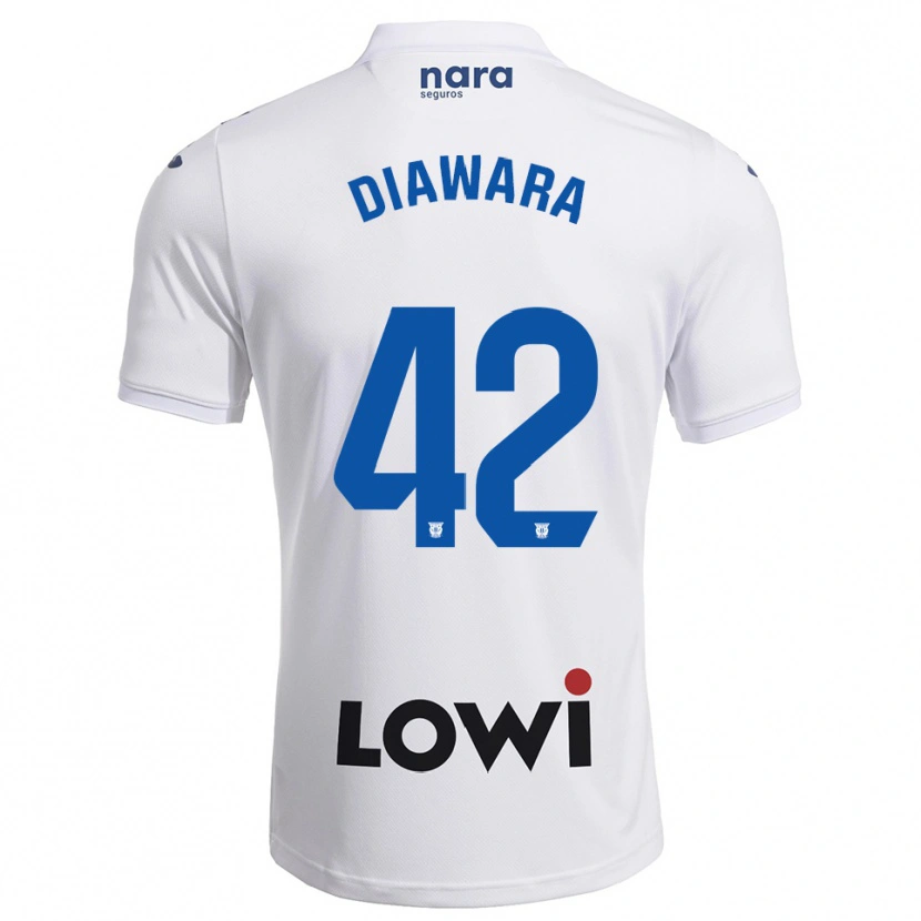 Danxen Niño Camiseta Amadou Diawara #42 Blanco Marino 1ª Equipación 2025/26 La Camisa