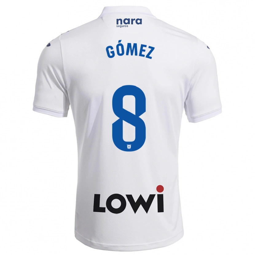 Danxen Niño Camiseta Rodri Gómez #8 Blanco Marino 1ª Equipación 2025/26 La Camisa