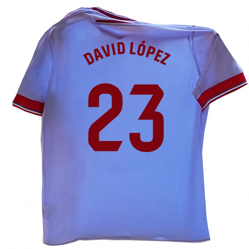 Danxen Niño Camiseta David López #23 Blanco Rojo 1ª Equipación 2025/26 La Camisa