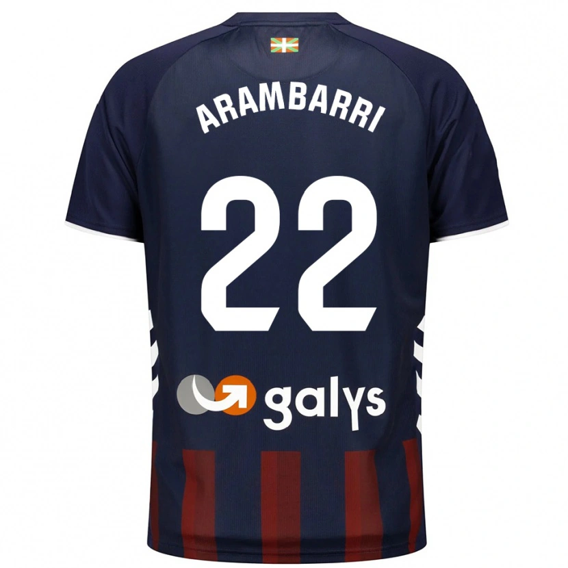 Danxen Niño Camiseta Aritz Arambarri #22 Azul Marino Rojo 1ª Equipación 2025/26 La Camisa