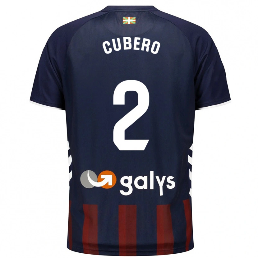 Danxen Niño Camiseta Sergio Cubero #2 Azul Marino Rojo 1ª Equipación 2025/26 La Camisa