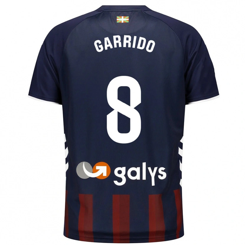 Danxen Niño Camiseta Aleix Garrido #8 Azul Marino Rojo 1ª Equipación 2025/26 La Camisa