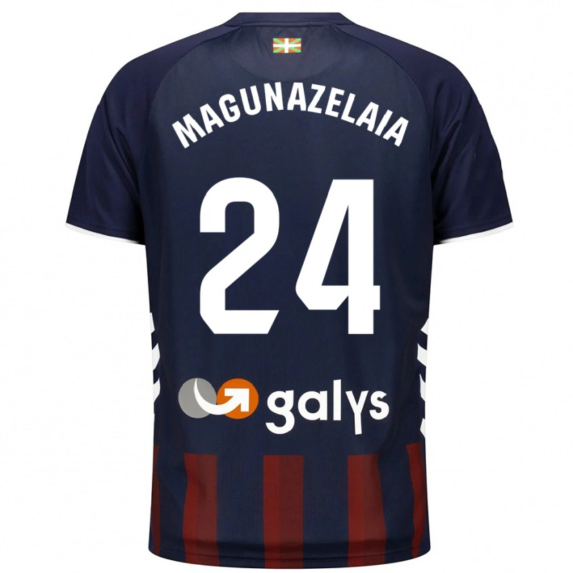 Danxen Niño Camiseta Jon Magunazelaia #24 Azul Marino Rojo 1ª Equipación 2025/26 La Camisa