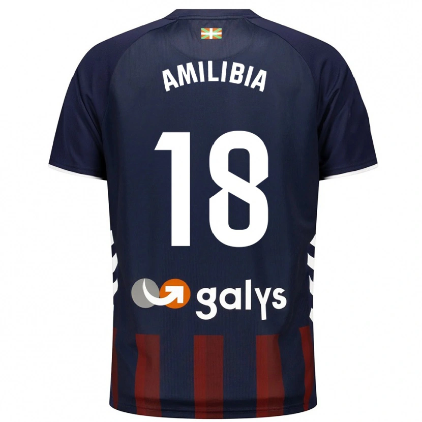 Danxen Niño Camiseta Anartz Amilibia #18 Azul Marino Rojo 1ª Equipación 2025/26 La Camisa