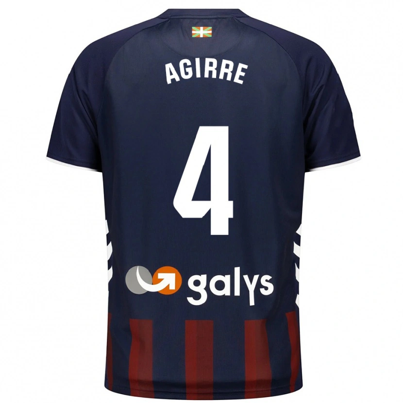 Danxen Niño Camiseta Julen Agirre #4 Azul Marino Rojo 1ª Equipación 2025/26 La Camisa