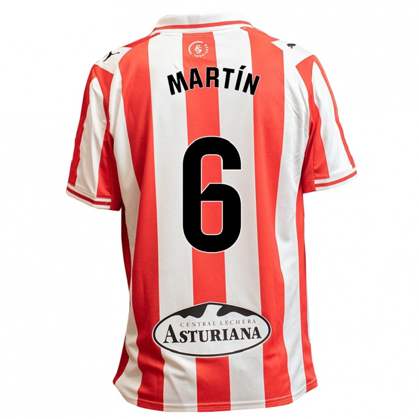 Danxen Niño Camiseta Nacho Martín #6 Blanco Rojo 1ª Equipación 2025/26 La Camisa