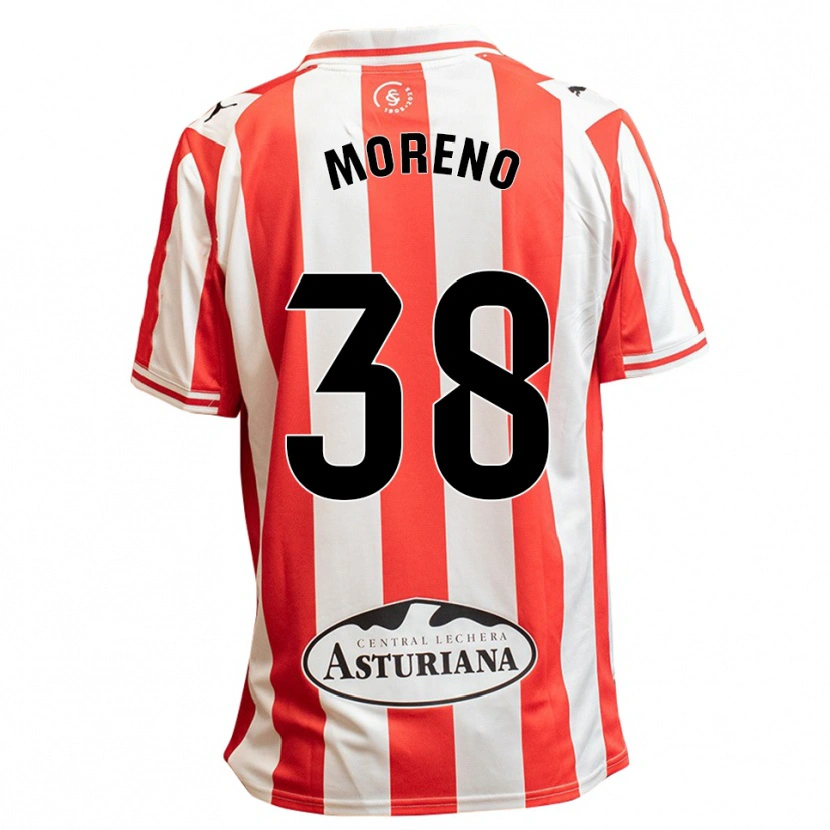 Danxen Niño Camiseta Gerard Moreno #38 Blanco Rojo 1ª Equipación 2025/26 La Camisa